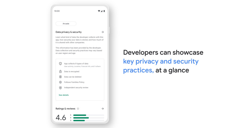 google play updates safety section